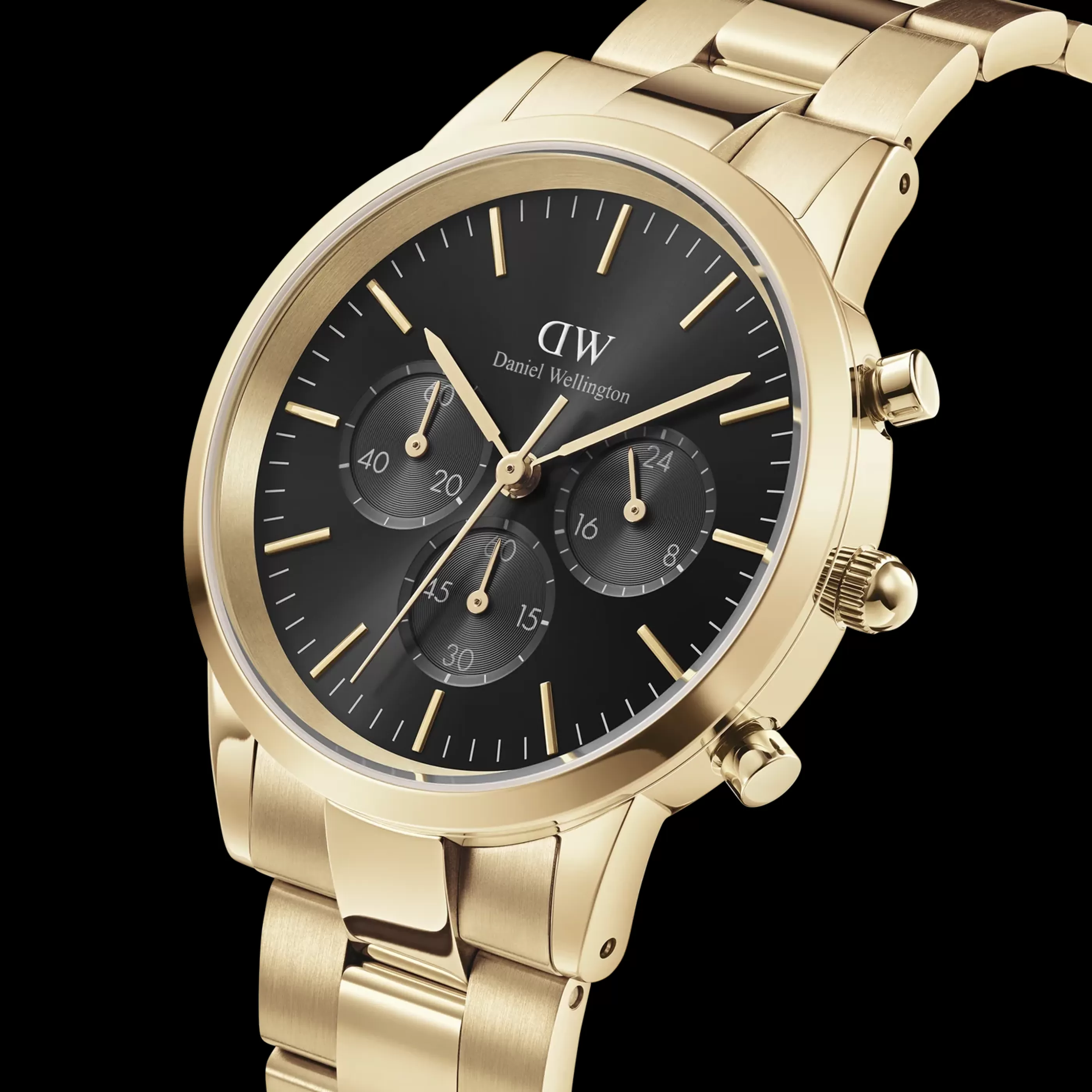 Hommes Daniel Wellington Montres Hommes*Iconic Chronograph Link Onyx G